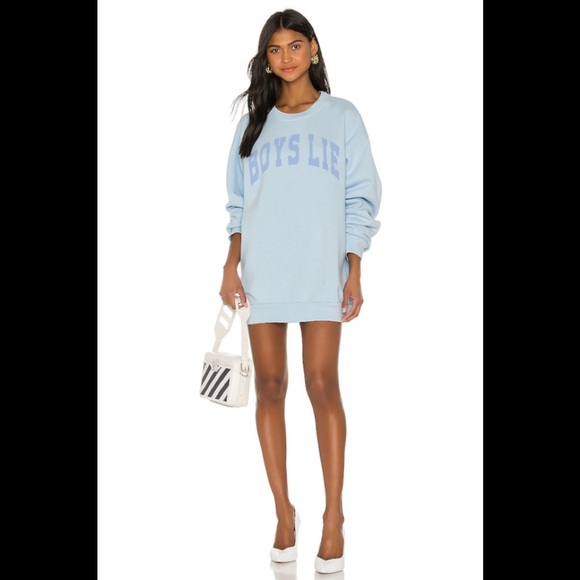 Boys Lie Tops - Boys Lie light blue graphic crewneck sweatshirt